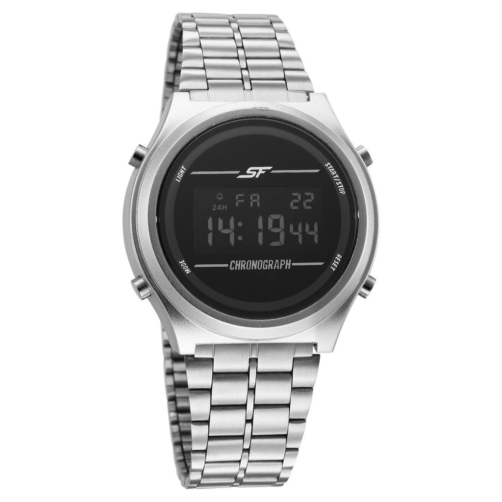 Sonata SF CirQle Black Dial Silver Stainless Steel Strap Men's Watch 77162PM03W - view 1