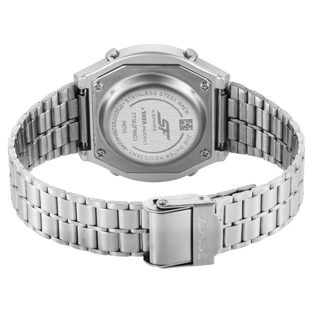 Sonata SF CirQle Black Dial Silver Stainless Steel Strap Men's Watch 77162PM03W - view 5