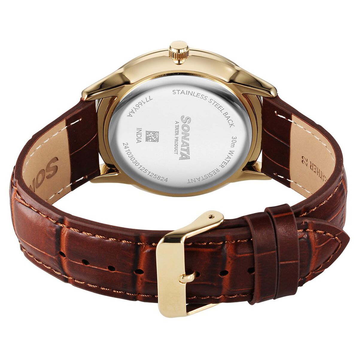 Sonata Eternia Maroon Dial Brown Leather Strap Men's Watch 77166YL02 - view 5