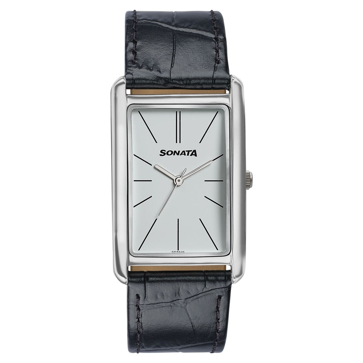 Sonata Ascent White Dial Black Leather Strap Men's Watch 77196SL01 - view 1