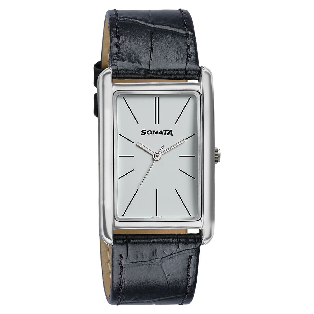 Sonata Ascent White Dial Black Leather Strap Men's Watch 77196SL01 - view 2