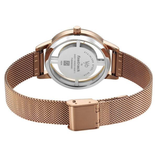 Fastrack Vyb Runway White Dial Rose Gold Steel Strap Women's Watch FV60090WM01 - view 5