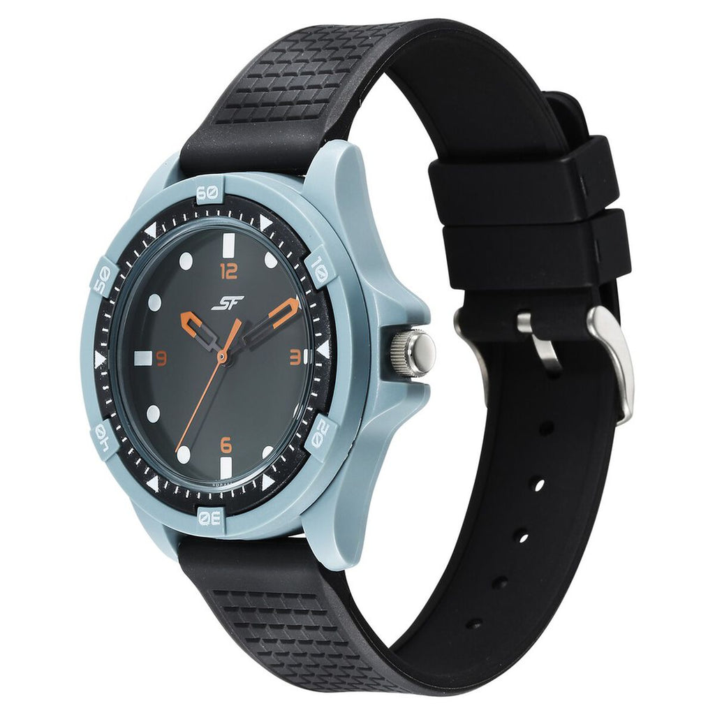 Sonata SF Sporty Grey Dial Black Polyurethane Strap Men's Watch 7930PP24W - view 2