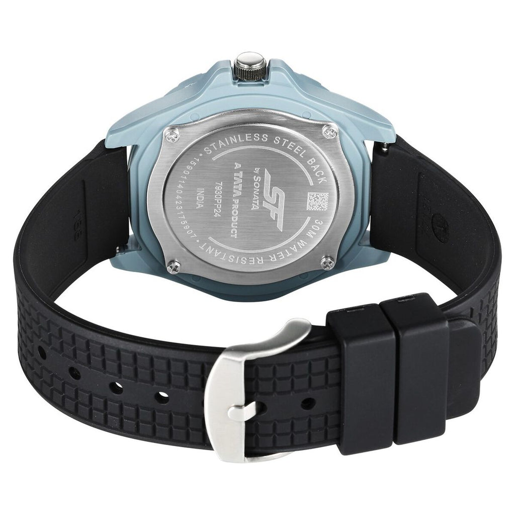 Sonata SF Sporty Grey Dial Black Polyurethane Strap Men's Watch 7930PP24W - view 5