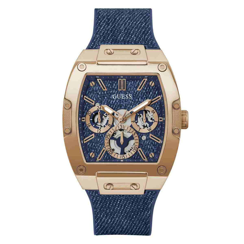 Guess Phoenix Blue Denim Dial Rose Gold-Tone Men's Watch GW0786G2 - view 1