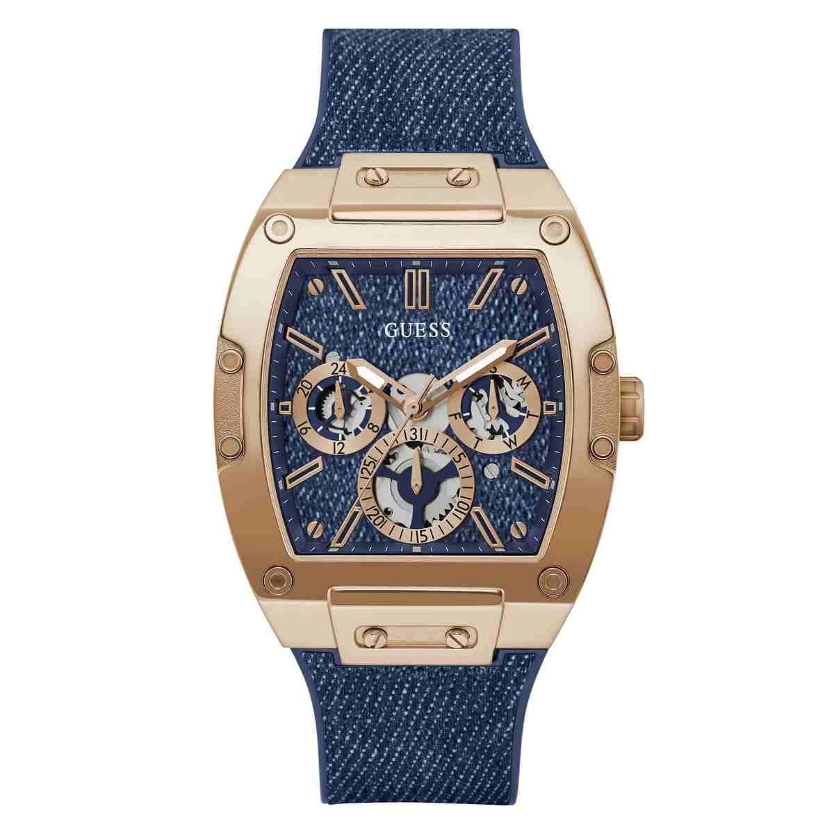 Guess Phoenix Blue Denim Dial Rose Gold-Tone Men's Watch GW0786G2 - view 1