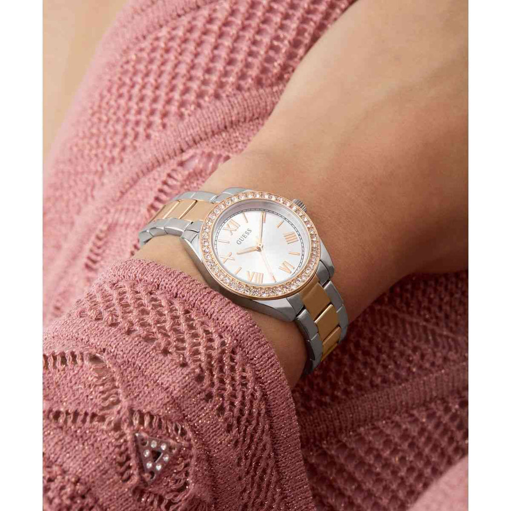 Guess Mini Luna Silver-Tone Dial Two-Tone Stainless Steel Strap Women's Watch GW0841L3 - view 7
