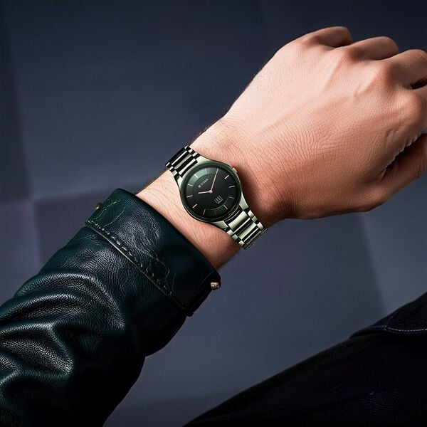 Titan Edge Ceramic Glossy Green Dial Ceramic Strap Men's Watch 1696QC06 - view 5