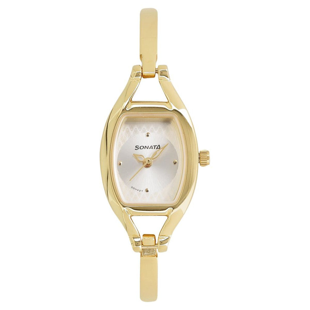 Sonata Pankh Silver Dial Gold-Tone Metal Strap Women's Watch 8114YM06 - view 1