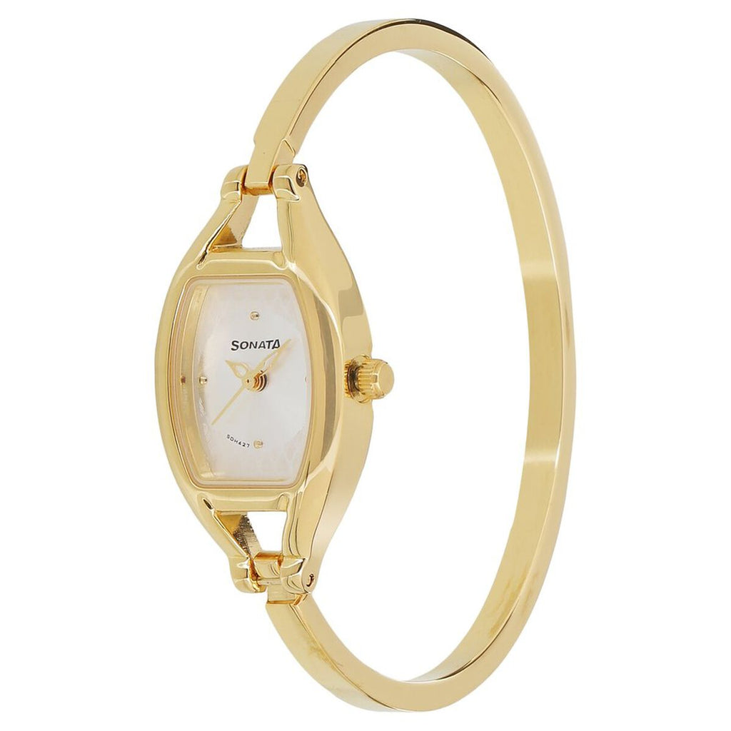 Sonata Pankh Silver Dial Gold-Tone Metal Strap Women's Watch 8114YM06 - view 2
