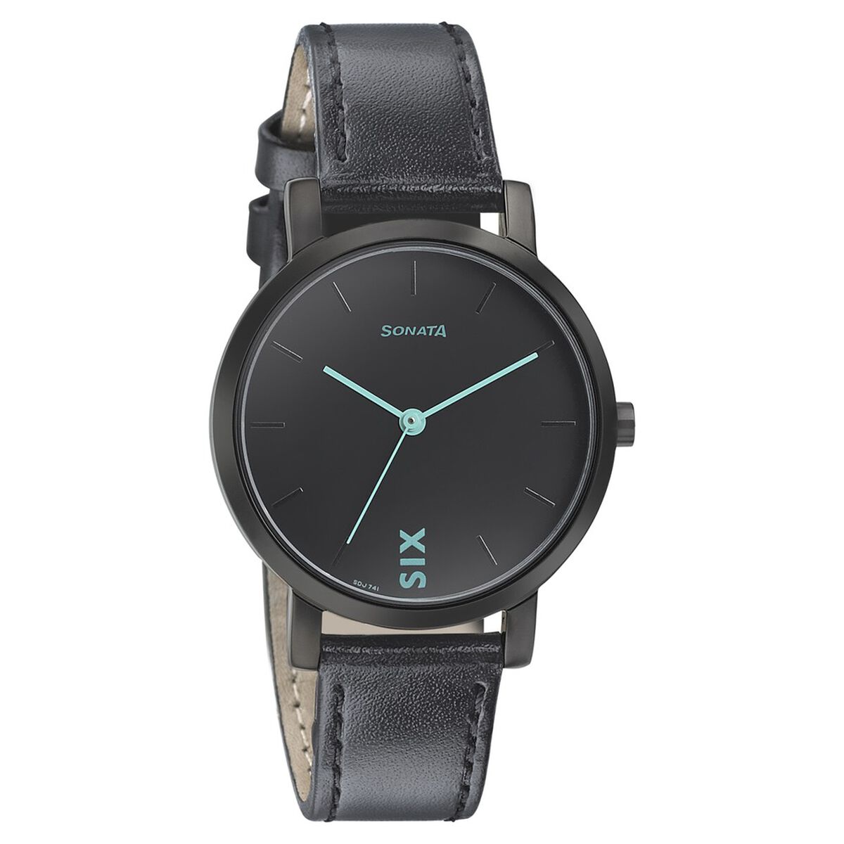 Sonata Play Black Dial Black Leather Strap Women's Watch 8164NL01 - view 1