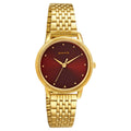 Sonata Gold Edit Maroon Dial Gold-Tone Stainless Steel Strap Women's Watch 8175YM03 - view 1