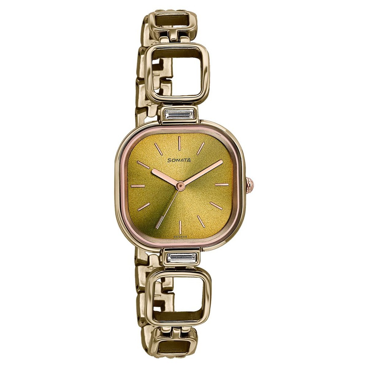 Sonata Colours of Earth Brown Dial Brown Metal Strap Women's Watch 8186KM04 - view 2