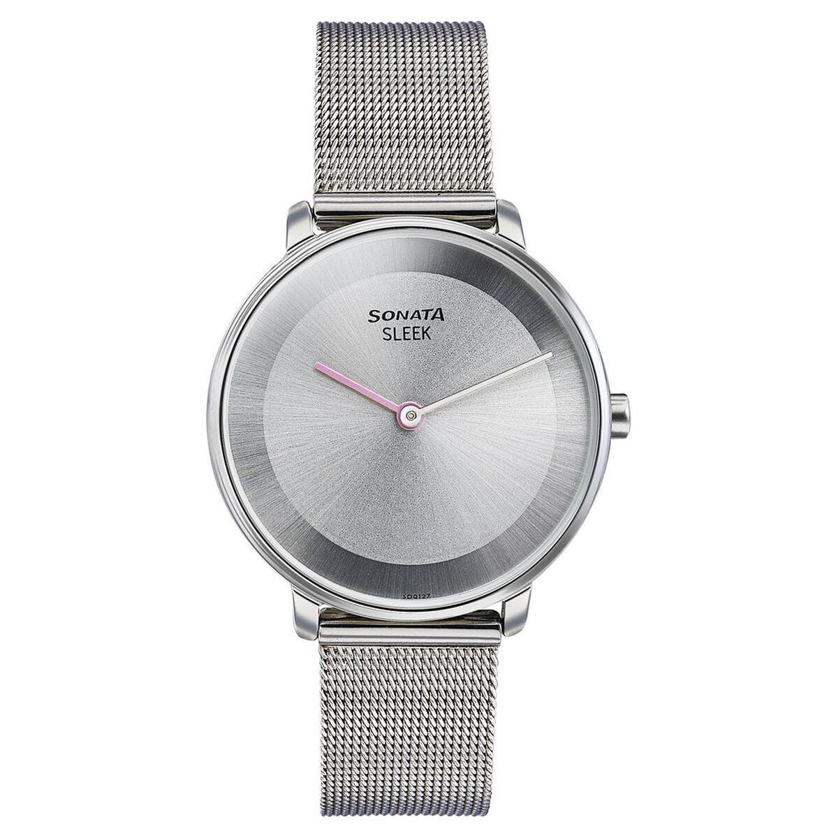 Sonata Sleek Grey Dial Silver Stainless Steel Strap Women's Watch 8191SM01 - view 1