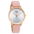 Sonata Sleek Silver Dial Pink Leather Strap Women's Watch 8200WL02 - view 1
