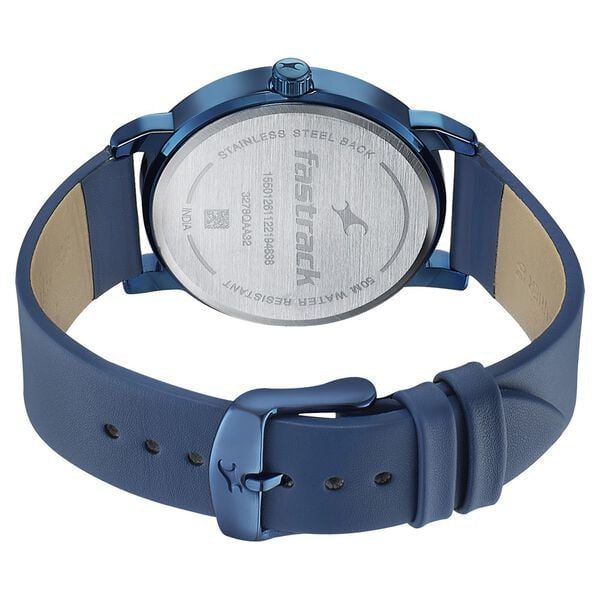 Fastrack Style Up Silver Dial Blue Leather Strap Men's Watch 3278QL01 - view 5