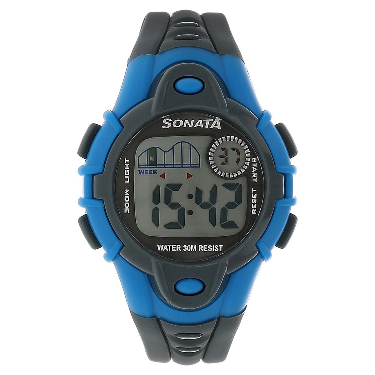 Sonata SF Digital Grey Dial Blue Case Plastic Strap Kids' Watch 87012PP03 - view 1