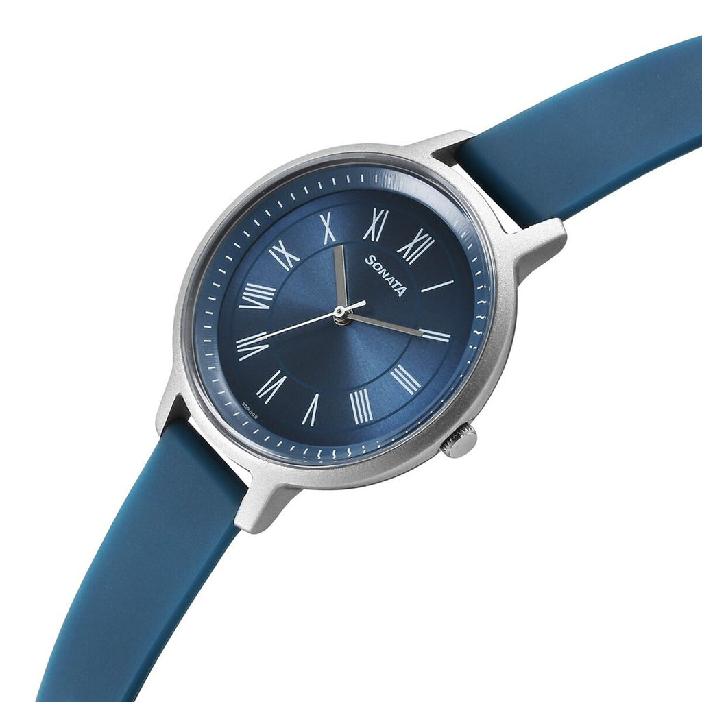 Sonata Splash Blue Dial Blue Plastic Strap Women's Watch 87049PP17W - view 2