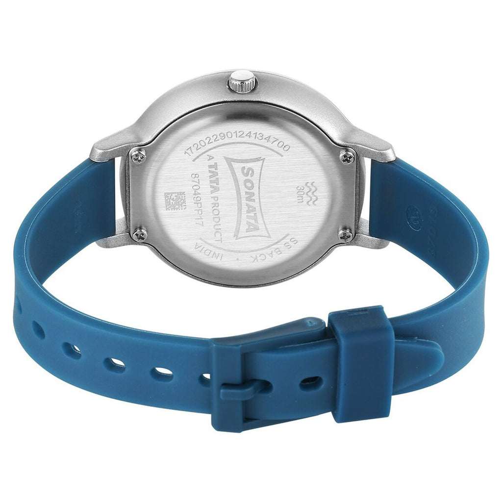 Sonata Splash Blue Dial Blue Plastic Strap Women's Watch 87049PP17W - view 4