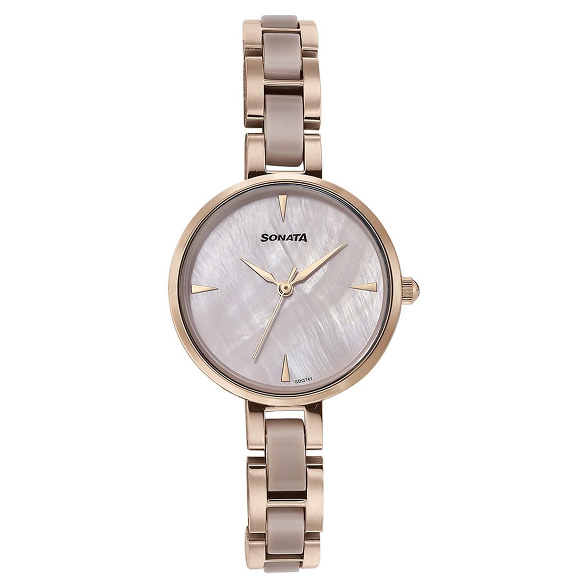 Sonata Mother of Pearl Dial Two-Tone Stainless Steel Strap Women's Watch 87064KD02 - view 2