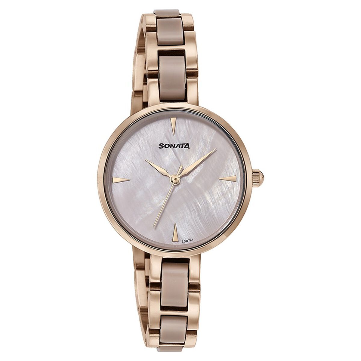 Sonata Mother of Pearl Dial Two-Tone Stainless Steel Strap Women's Watch 87064KD02 - view 3