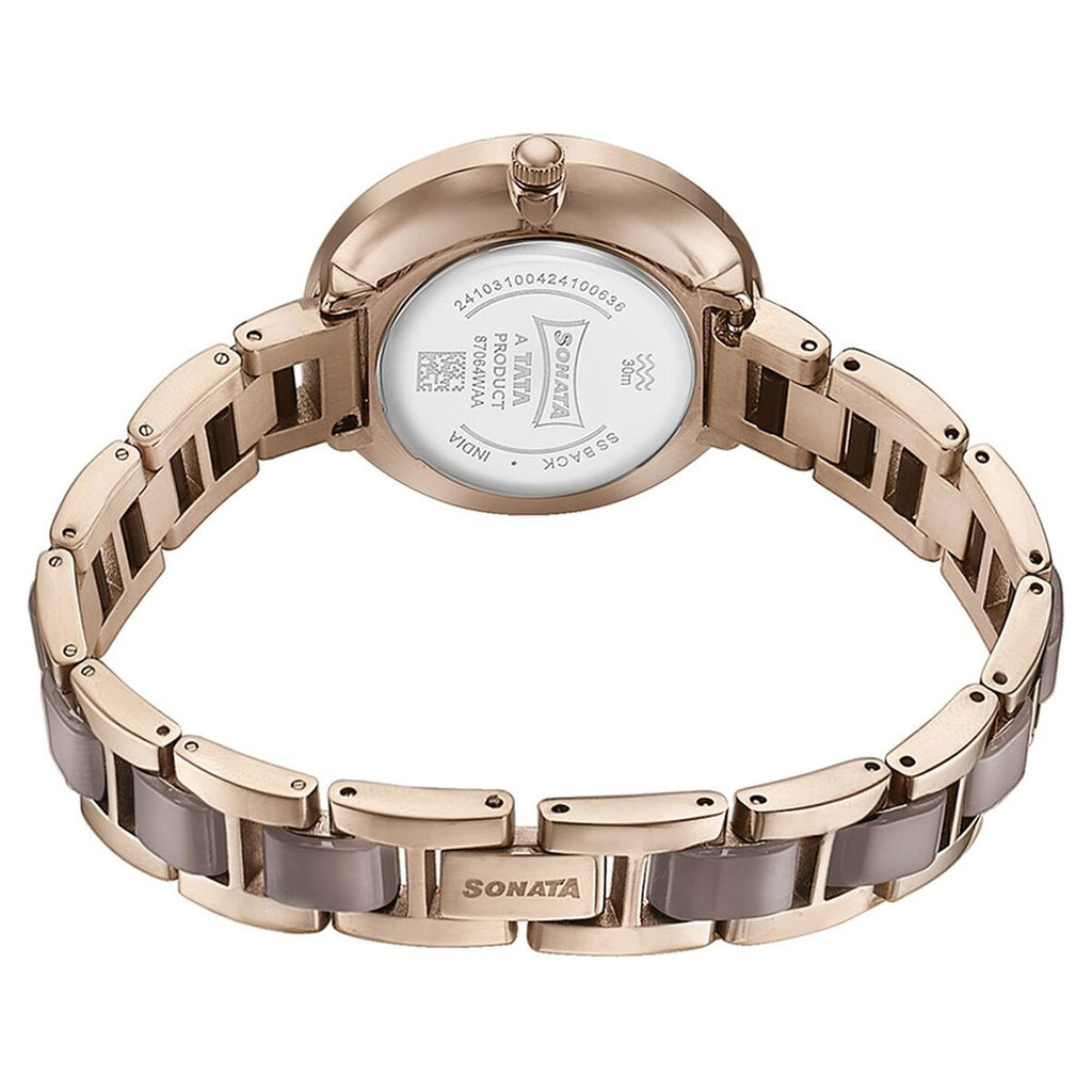 Sonata Mother of Pearl Dial Two-Tone Stainless Steel Strap Women's Watch 87064KD02 - view 6