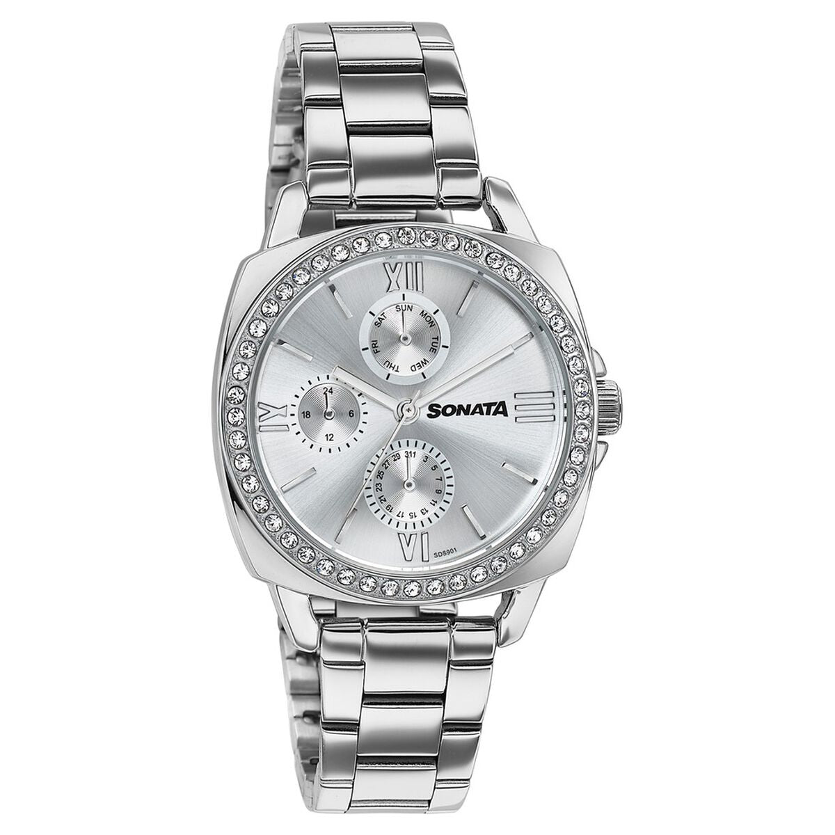 Sonata Festive Silver Dial Silver Metal Strap Women's Watch 87105SM01 - view 2