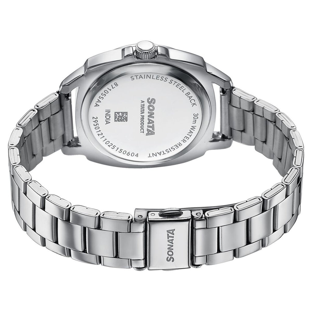 Sonata Festive Silver Dial Silver Metal Strap Women's Watch 87105SM01 - view 6