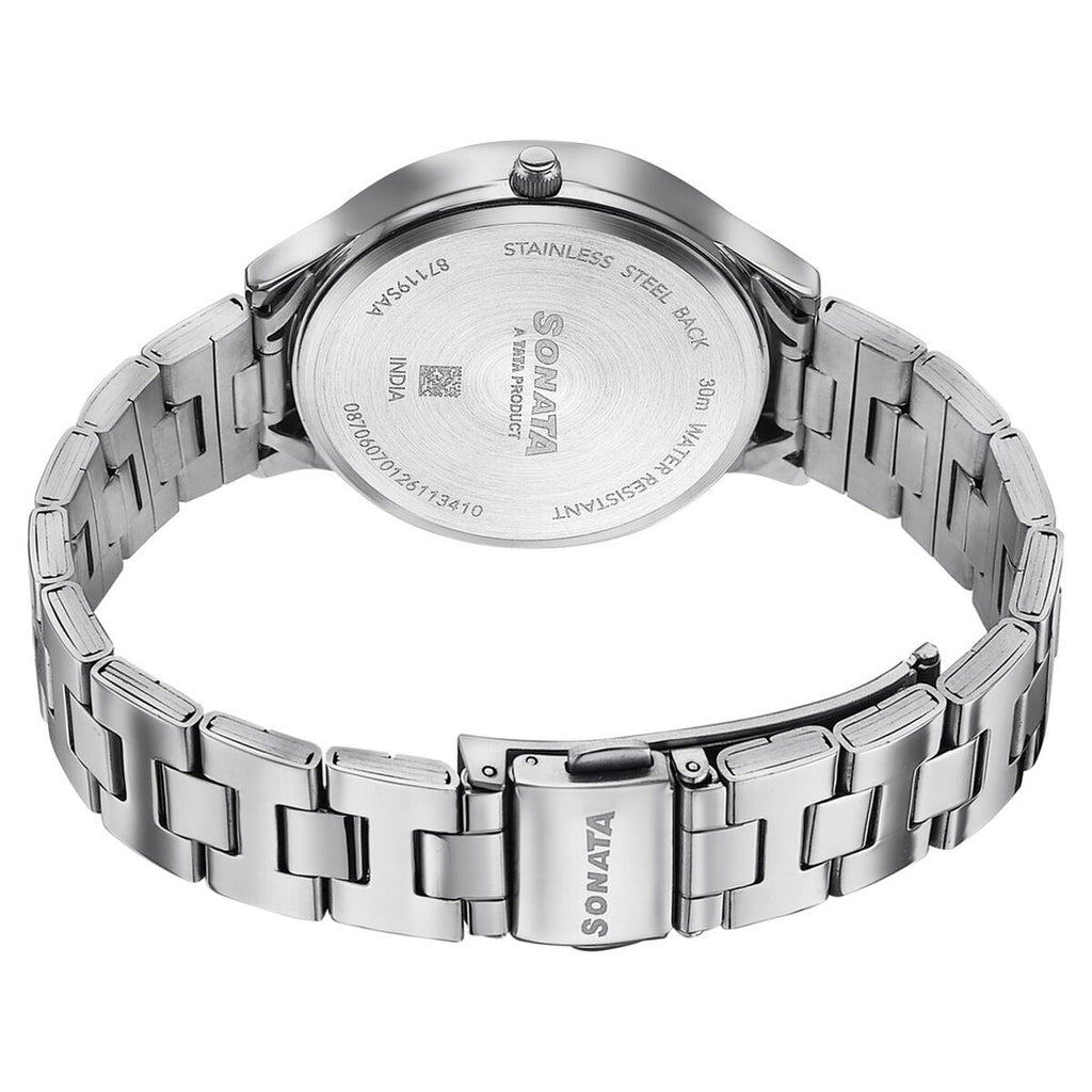 Sonata Axis Blue Dial Silver Metal Strap Women's Watch 87119SM01 - view 6