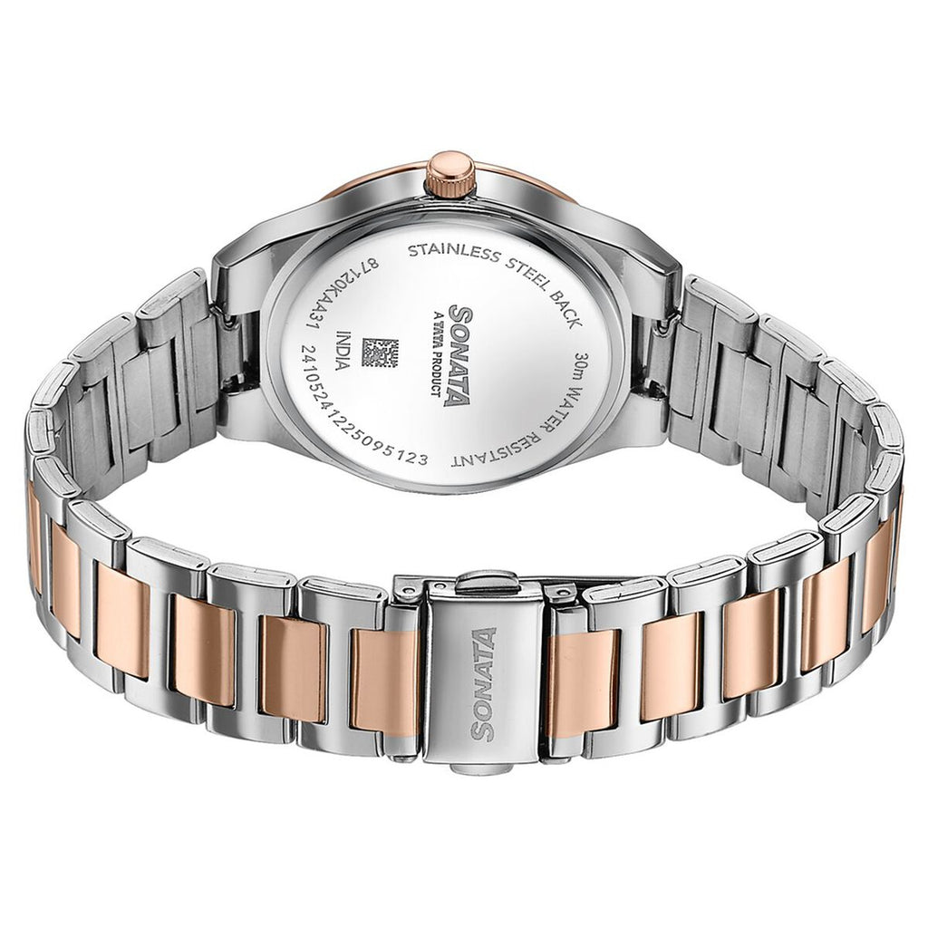 Sonata Jashn Maroon Dial Two-Tone Metal Strap Women's Watch 87120KM02 - view 6