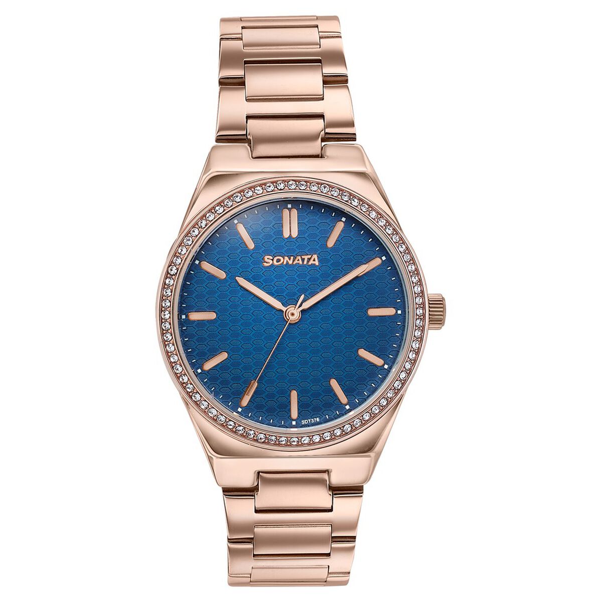 Sonata Jashn Blue Dial Rose Gold Metal Strap Women's Watch 87120WM01 - view 1