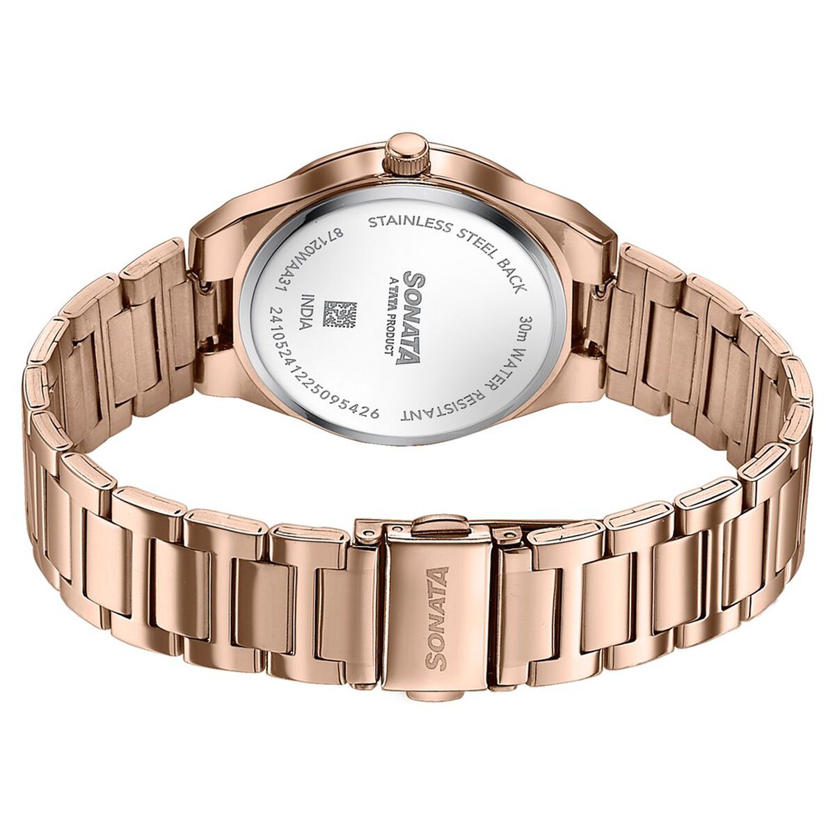 Sonata Jashn Blue Dial Rose Gold Metal Strap Women's Watch 87120WM01 - view 6
