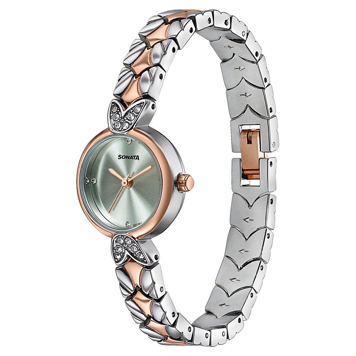 Sonata Everyday Elegance Pastel Green Dial Two-Tone Metal Strap Women's Watch 87124KM01 - view 3
