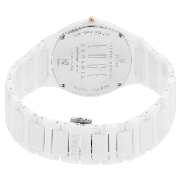 Titan Edge Ceramic Arctic White Dial White Ceramic Strap Men's Watch 1696QC04 - view 4