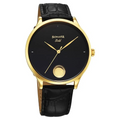 Sonata Gold Black Dial Leather Strap Men's Analog Watch 7153YL01 - view 1