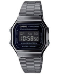 Casio Vintage Digital Black Stainless Steel Strap Unisex Watch A168WGG-1B - view 1