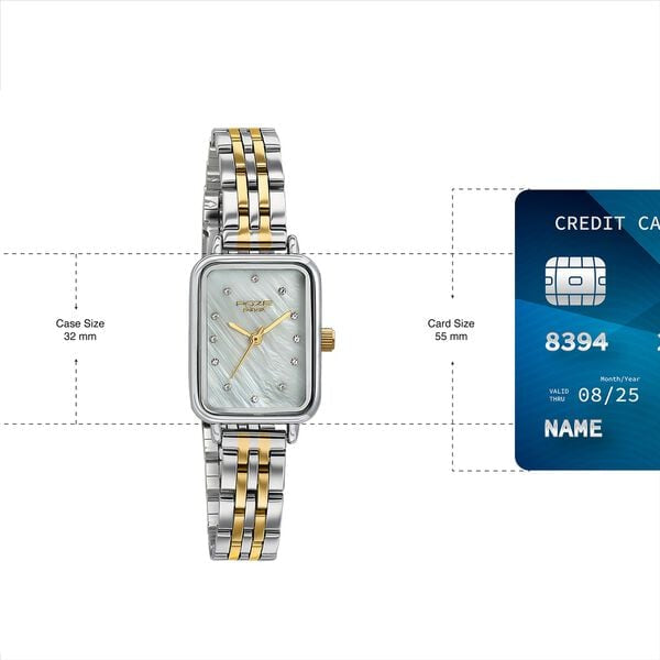 Sonata Poze Mother of Pearl Dial Two-Tone Metal Strap Women's Watch SP80133BM01 - view 2
