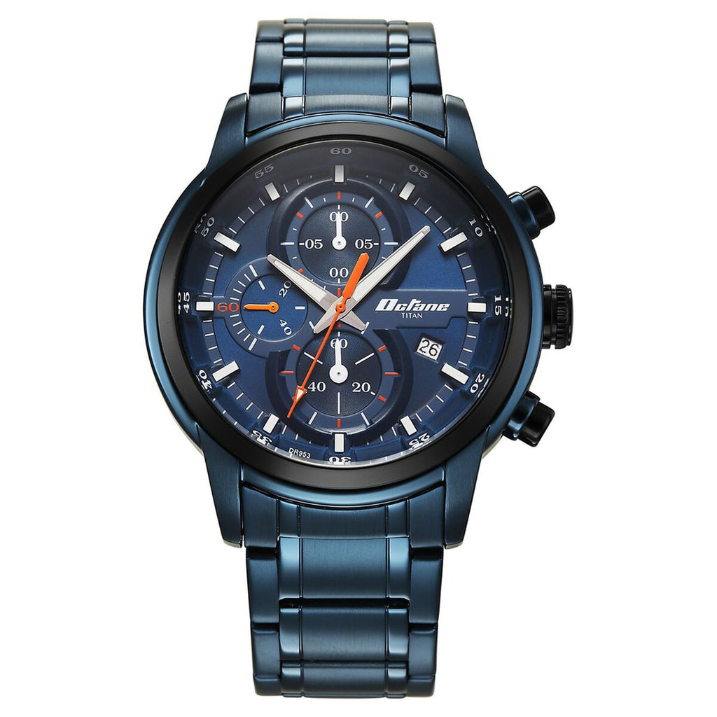 Titan Octane Primal Blue Dial Blue Stainless Steel Strap Men's Watch 90086KM08 - view 2