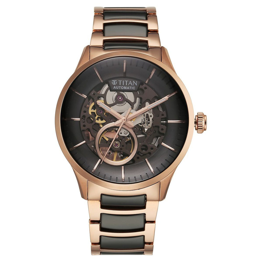 Titan Ceramic Fusion Black Dial Two Tone Steel & Ceramic Strap Men's Watch 90174KD03 - view 2