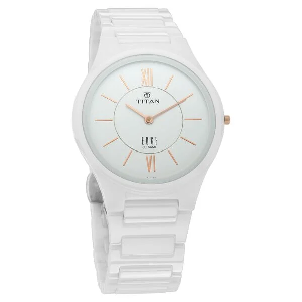 Titan Edge Ceramic Arctic White Dial White Ceramic Strap Men's Watch 1696QC04 - view 1
