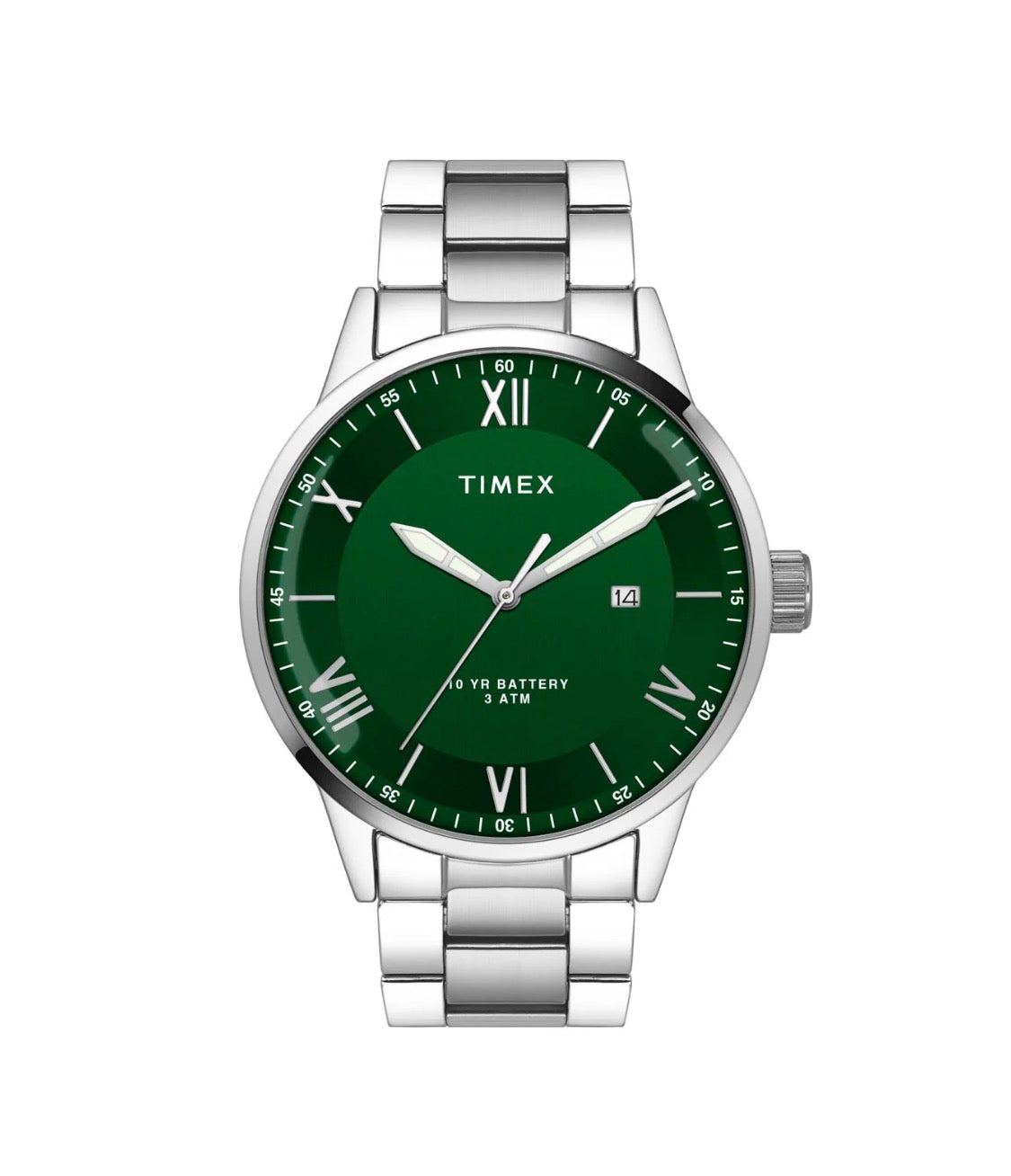 Timex Green Dial Silver Stainless Steel Strap Men's Watch TWEG19918 - view 1