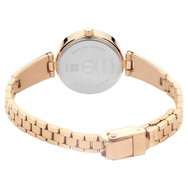 Titan Silver Dial Rose Gold Metal Strap Women's Analog Watch 2598WM01 - view 4