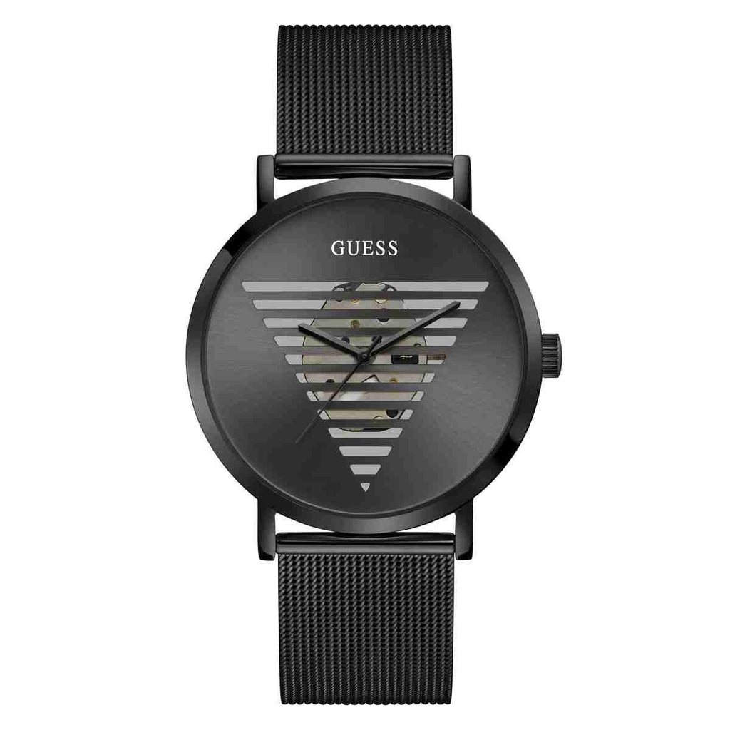 Guess Idol Black Dial Black Stainless Steel Mesh Strap Men's Watch GW0502G2 - view 1