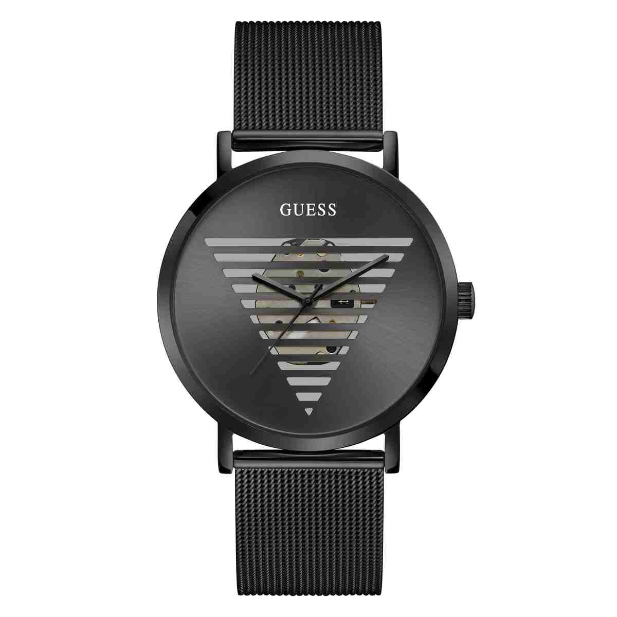 Guess Idol Black Dial Black Stainless Steel Mesh Strap Men's Watch GW0502G2 - view 1