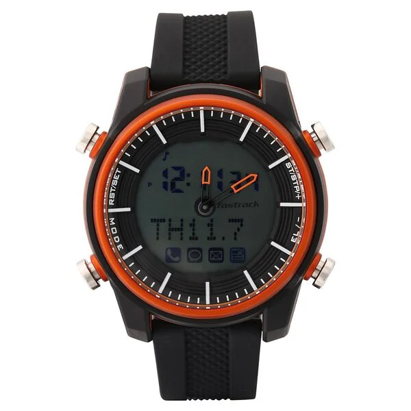 Fastrack Digital Orange Silicone Strap Unisex Watch 90058PP03 - view 2