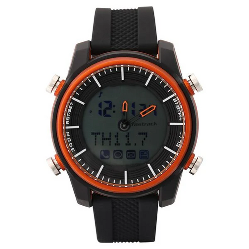 Fastrack Digital Orange Silicone Strap Unisex Watch 90058PP03 - view 2