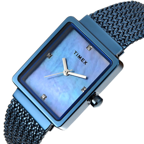 Timex Blue Mother-of-Pearl Dial Blue Steel Strap Women's Watch TWEL20705 - view 2