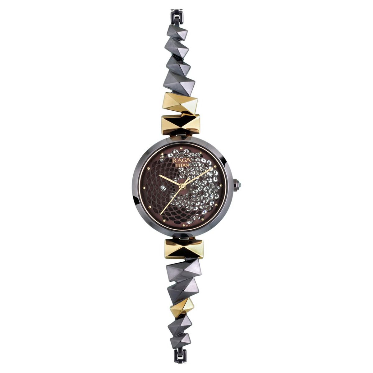 Titan Raga Facets Brown Dial Bicolour Steel Strap Women's Watch 95121KM01 - view 2