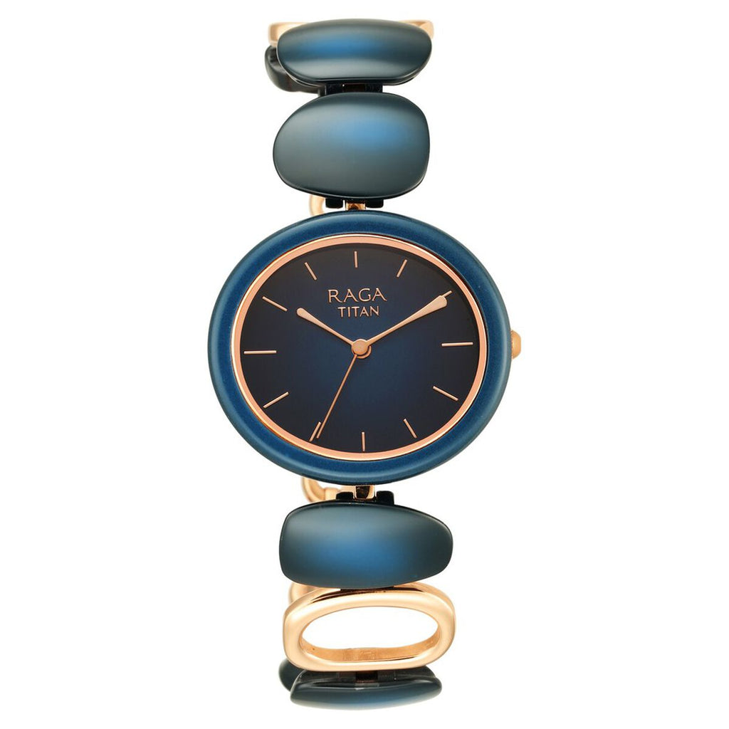 Titan Raga Ceramics Blue Dial Metal Strap Women's Watch 95146KD01 - view 3