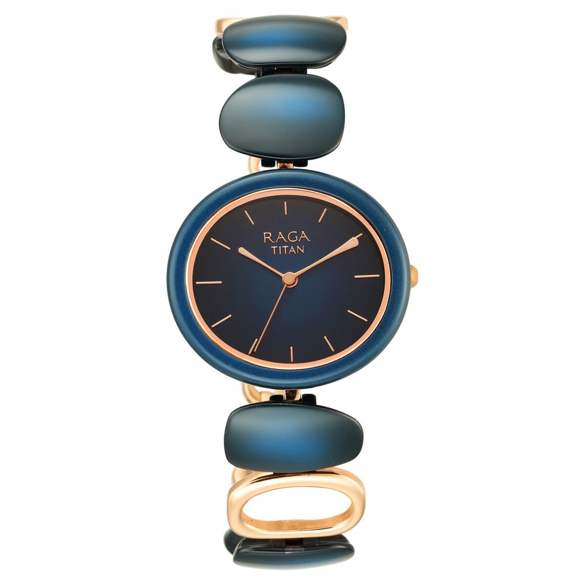 Titan Raga Ceramics Blue Dial Metal Strap Women's Watch 95146KD01 - view 3